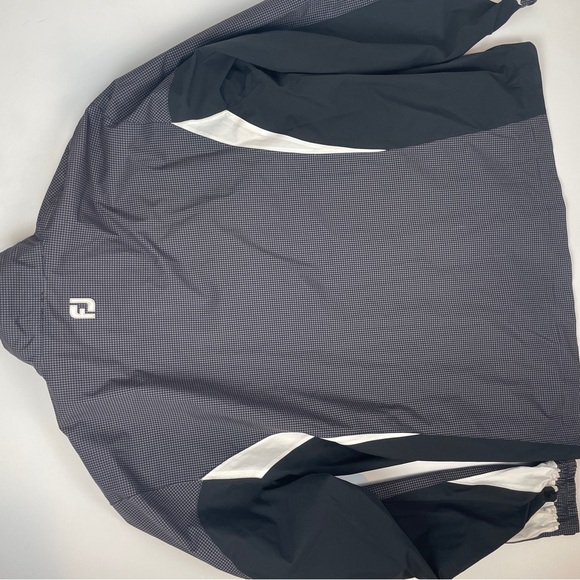 FootJoy Men's HydroLite ZIP Golf Rain Jacket WATERPROOF CHARCOAL HOUNDSTOOTH XL - Picture 15 of 16